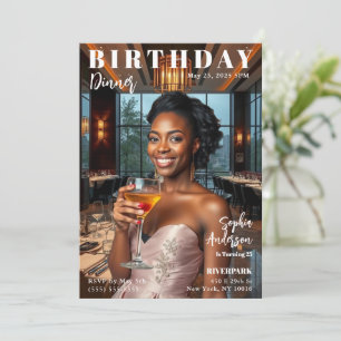 Magazine Cover Birthday Dinner Invitation