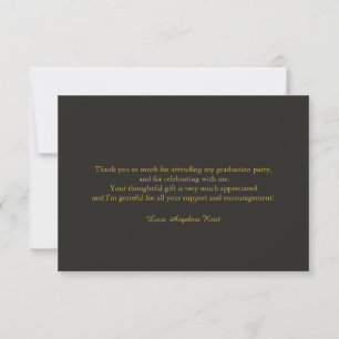 Magazine Cover Black GoldGraduation Thank You Card