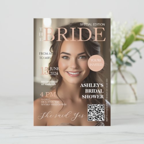 Magazine Cover Bridal Shower Invitation