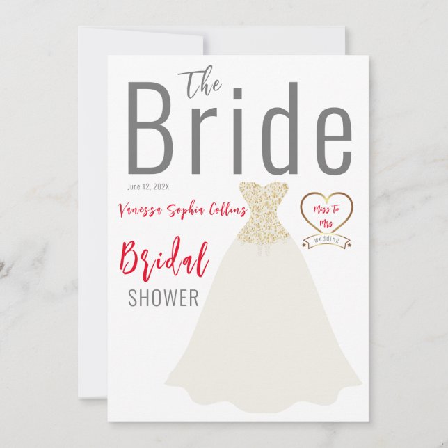 Magazine Cover Bridal Shower Invitation (Front)