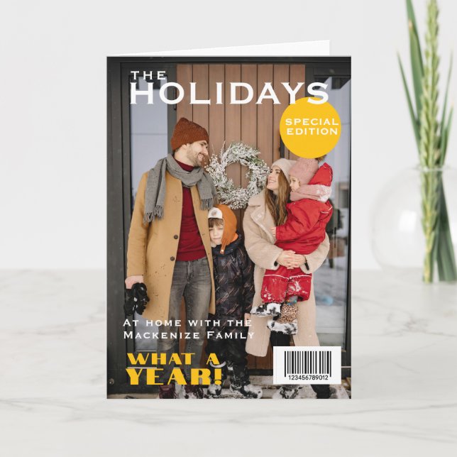 Magazine Cover Christmas Personalized Holiday Card (Front)
