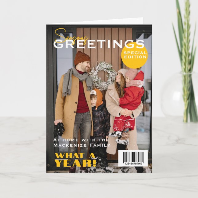 Magazine Cover Christmas Personalized Holiday Card (Front)