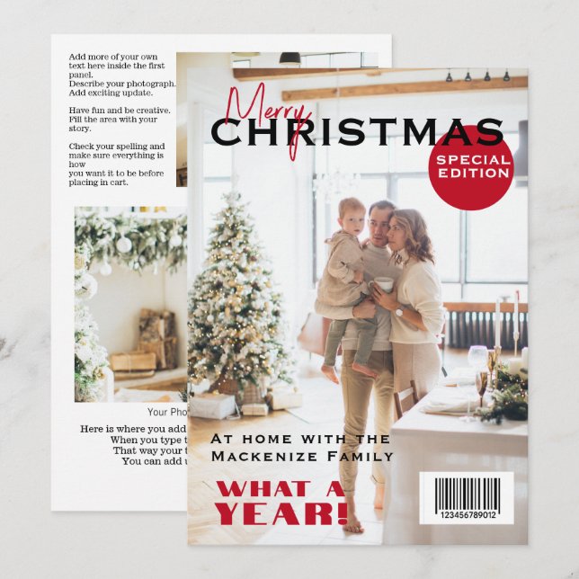 Magazine Cover Christmas Personalized Holiday Card (Front/Back)
