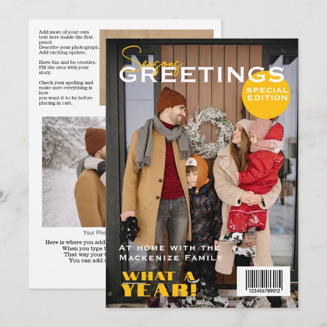 Magazine Cover Christmas Personalized Holiday Card (Front/Back)