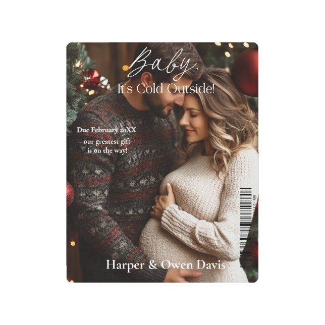 Magazine Cover Christmas pregnancy  Metal Print (Front)