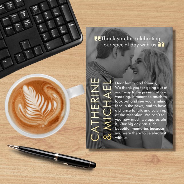 Magazine Cover Dark Photo Modern Minimalist  Foil Invitation (Creator Uploaded)