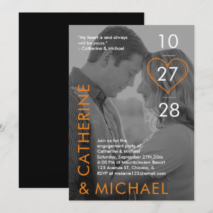 Magazine Cover Dark Photo Modern Minimalist Orange Invitation