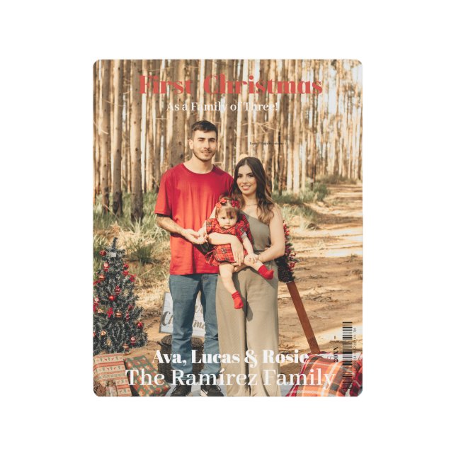 Magazine Cover First Christmas as a Growing family Metal Print (Front)