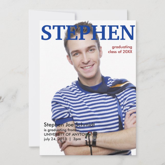 Magazine Cover Graduation Announcement (Front)