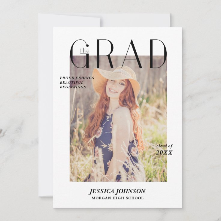 Magazine Cover Graduation Announcement Photo Card Zazzle