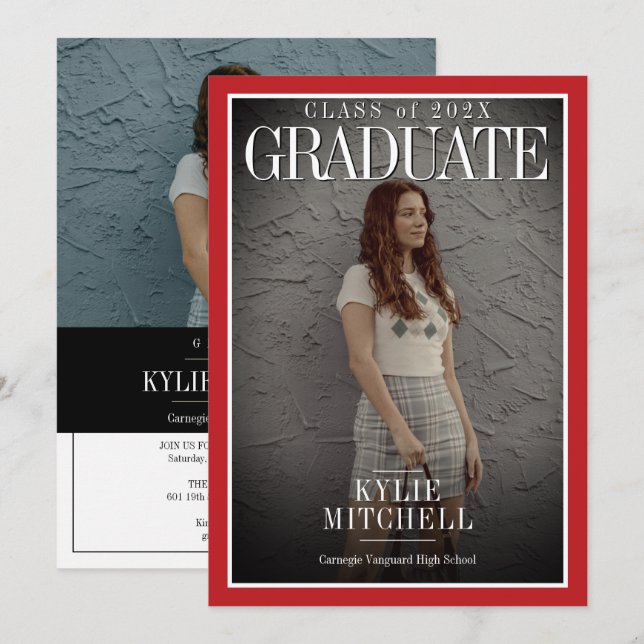 Magazine Cover Graduation Invitation (Front/Back)