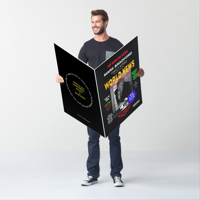 MAGAZINE COVER HUGE RETIREMENT CARD PHOTO INSERT  (In Situ)