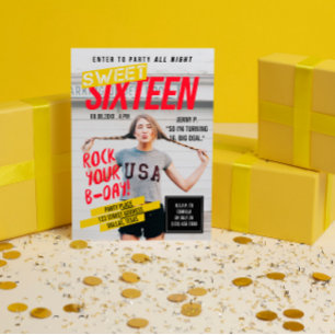 Magazine Cover Look Sweet Sixteen Party Invitation