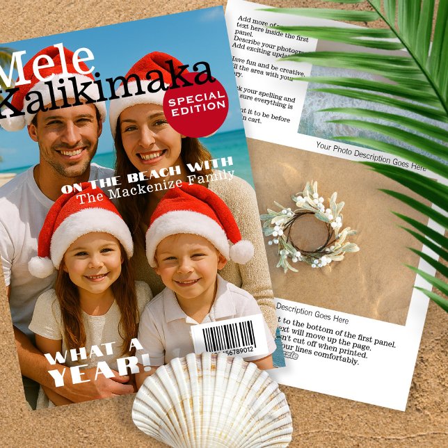 Magazine Cover Mele Kalikimaka Family Personalized Holiday Card (Magazine Cover Mele Kalikimaka Family Personalized Holiday Card by Ricaso. Fun novelty Hawaii style
)