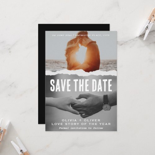 Magazine cover movie poster wedding save the date invitation