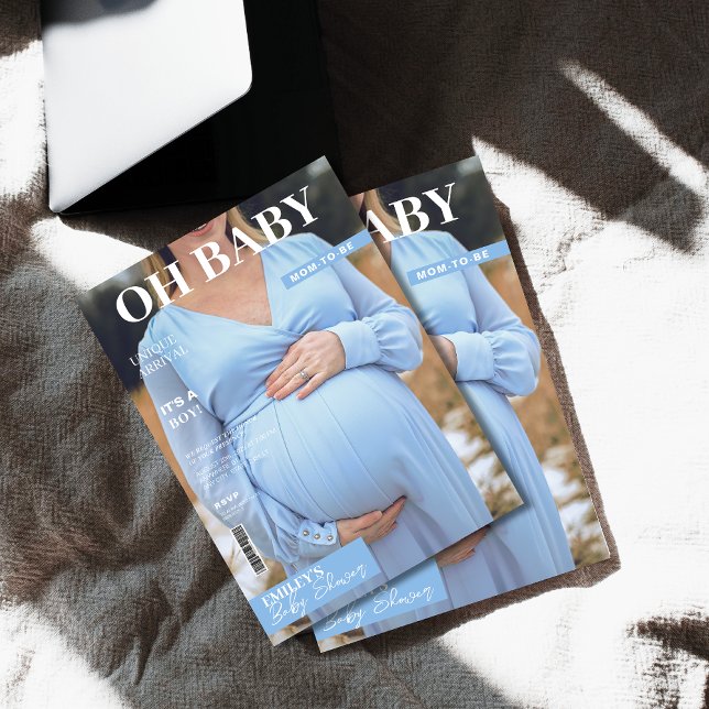 magazine cover photo Boy Baby shower Invitation (Creator Uploaded)