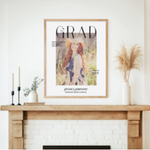 Magazine Cover Photo Graduation Announcement Poster