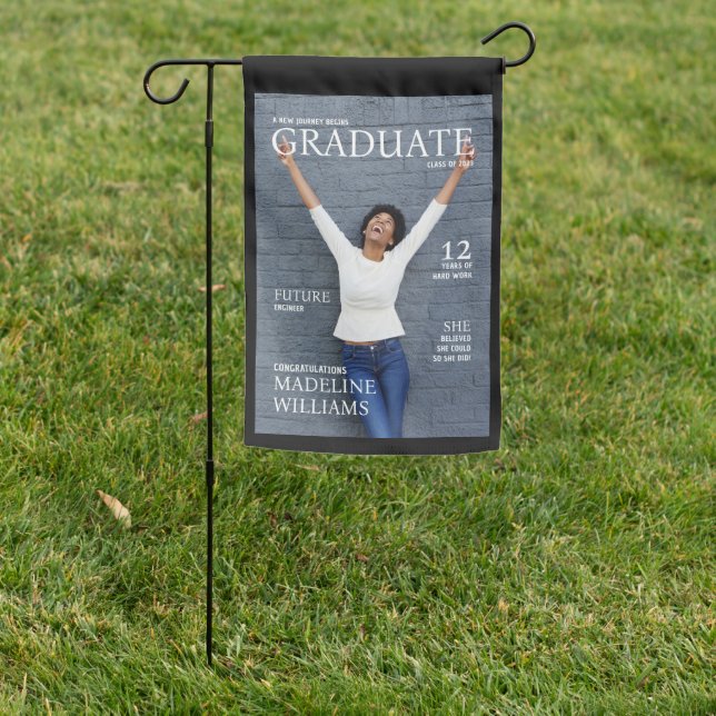 Magazine Cover Photo Graduation  Garden Flag (In SItu)