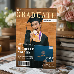 Magazine Cover Photo Graduation Party Invitation