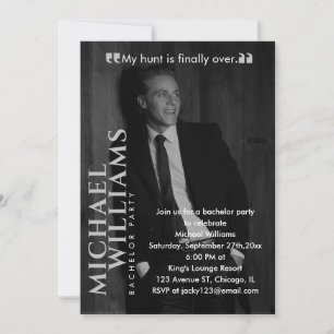 Magazine Cover Photo Minimalist Bachelor Party Invitation