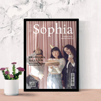 Magazine cover qr code 18th Birthday welcome Foam Board