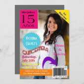 Magazine Cover Quinceanera 15th Invitation (Front/Back)