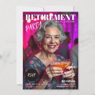 Magazine Cover Retirement  Invitation