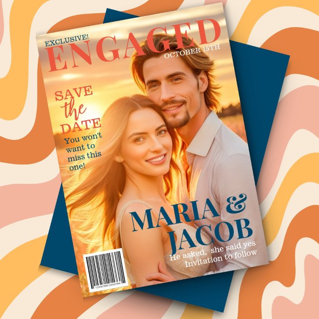 Magazine Cover Save The Date Photo Announcement (Creator Uploaded)