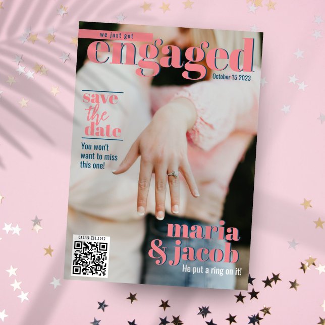 Magazine Cover Save The Date Photo Announcement (Creator Uploaded)