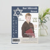 Magazine Cover Style Bar Mitzvah Invitation (Standing Front)