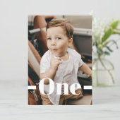 Magazine Cover Style Brown Photo Boy 1st Birthday Invitation (Standing Front)