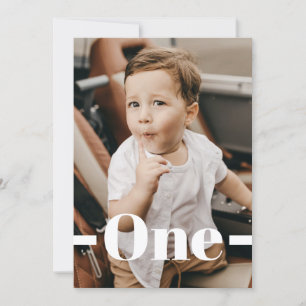 Magazine Cover Style Green Photo Boy 1st Birthday Invitation