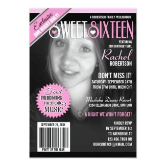 Magazine Cover Sweet 16 Party Invitation