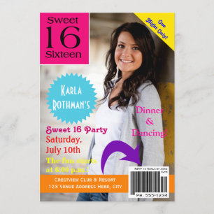 Magazine Cover Sweet Sixteen Invitation