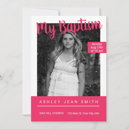 Magazine Cover Teen Baptism Invitation