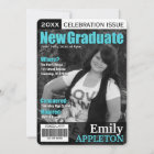 Magazine Cover Turquoise Graduation Invitations