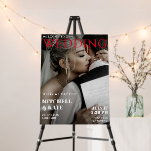 Magazine Cover Wedding Welcome Foam Board