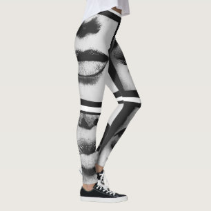 Magazine cover woman figure face leggings