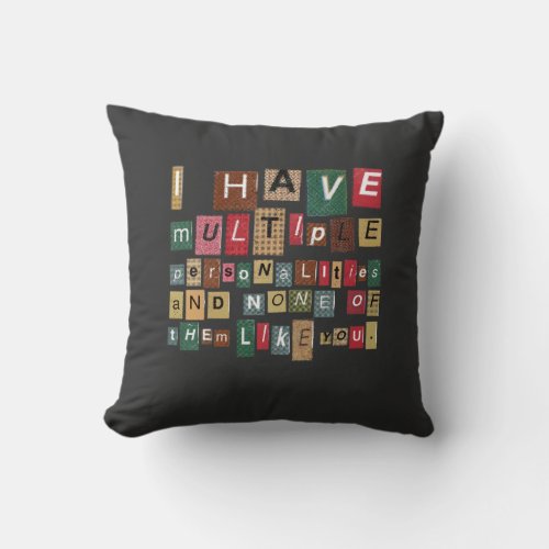 MAGAZINE CUT OUT LETTERS THROW PILLOW