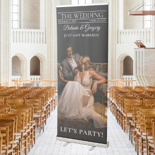 Magazine Editorial Newspaper Photo Wedding Party Retractable Banner