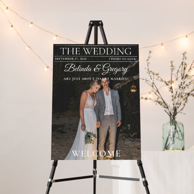 Magazine Editorial Newspaper Photo Wedding Welcome Foam Board (In Situ (Stand))
