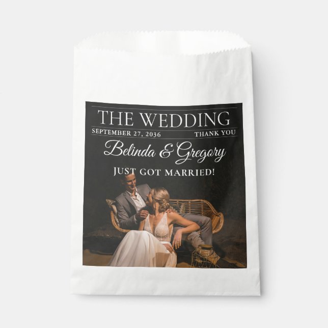 Magazine Editorial Newspaper Photos Wedding  Favor Bag (Front)
