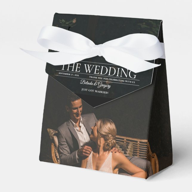 Magazine Editorial Newspaper Photos Wedding  Favor Boxes (Front Side)