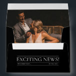 Magazine Editorial Newspaper Photos Wedding Invite Envelope<br><div class="desc">A fun editorial magazine newspaper style wedding design. This editorial magazine newspaper wedding theme has been designed to mimic a modern fashion magazine with customized headlines, text and photos. This editorial magazine template will automatically position your uploaded photos into the viewed positions. A unique editorial magazine style wedding design ideal...</div>