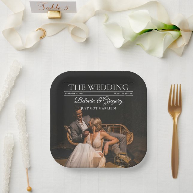 Magazine Editorial Newspaper Photos Wedding  Paper Plates (Wedding)