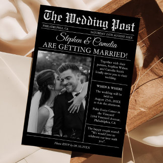 Magazine Editorial Newspaper Wedding Photo Details Invitation