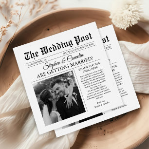 Magazine Editorial Newspaper Wedding Photo Napkins