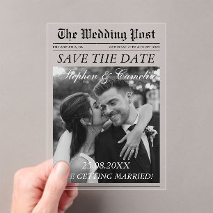 Magazine Editorial Newspaper Wedding Save the Date