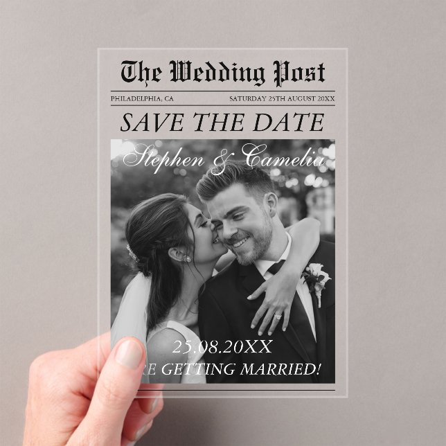 Magazine Editorial Newspaper Wedding Save the Date (Insitu (Handheld))
