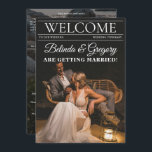 Magazine Editorial Photo Wedding Itinerary Program<br><div class="desc">A fun editorial magazine newspaper style wedding design. This editorial magazine newspaper wedding theme has been designed to mimic a modern fashion magazine with customized headlines, text and photos. This editorial magazine template will automatically position your uploaded photos into the viewed positions. A unique editorial magazine style wedding design ideal...</div>